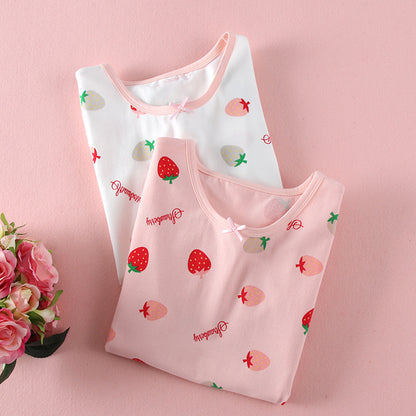 Children's Pajamas Summer Short-Sleeved Girls Nightdress Cotton