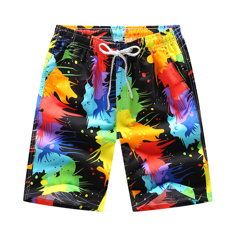 Summer New Loose Print Plus Size European And American Beach Pants Casual Shorts