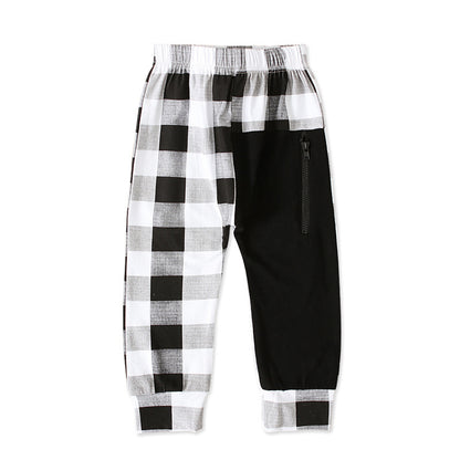 Spring And Autumn Children'S Trousers Plaid Casual Trousers