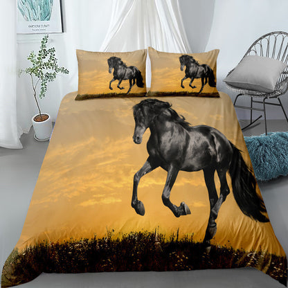 Galloping Horse Digital Printing Three-piece Set Export Three-piece Set