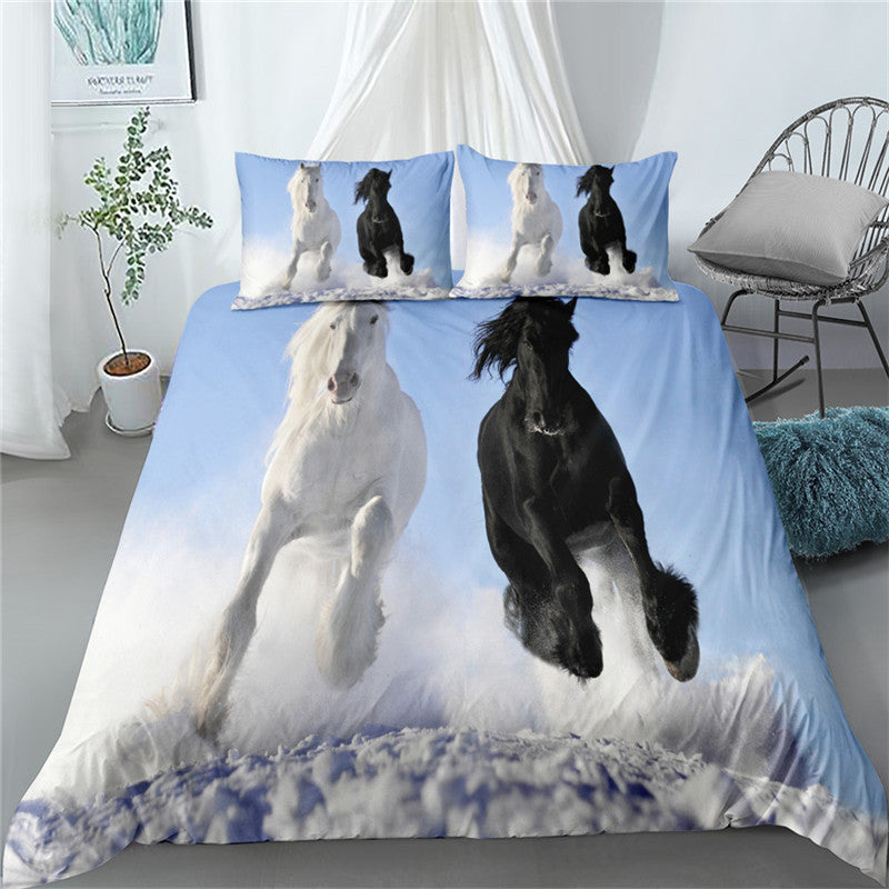 Galloping Horse Digital Printing Three-piece Set Export Three-piece Set