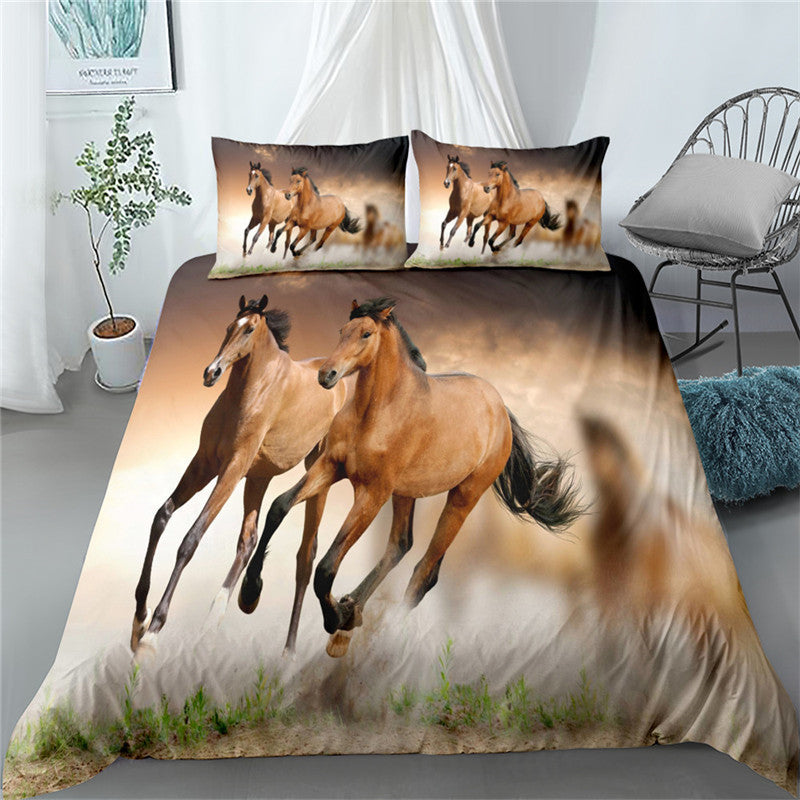 Galloping Horse Digital Printing Three-piece Set Export Three-piece Set