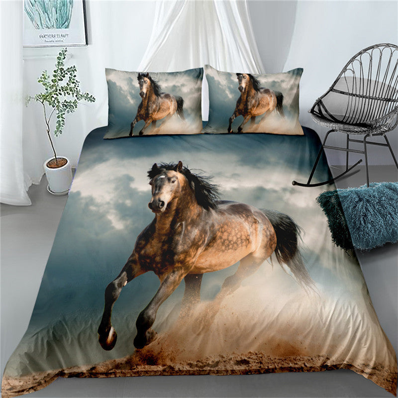 Galloping Horse Digital Printing Three-piece Set Export Three-piece Set