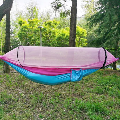 Automatic Mosquito Net Anti-Rollover Hammock Parachute Cloth Hammock Nylon Hammock Outdoor Hammock Strap Swing Hanging Chair