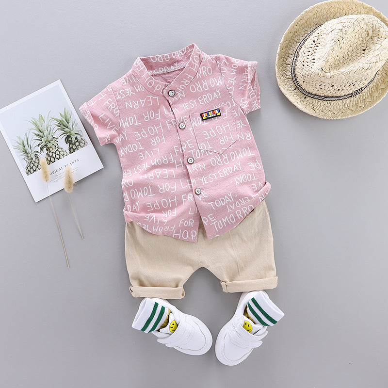 Summer Cartoon Children'S Clothing Western Style Short-Sleeved Suit