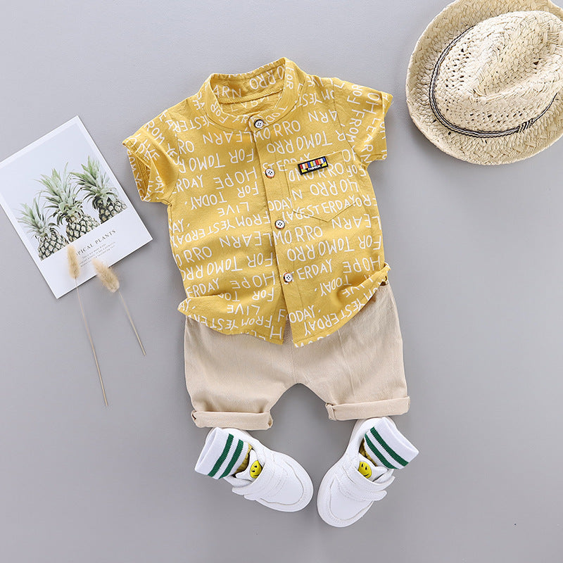 Summer Cartoon Children'S Clothing Western Style Short-Sleeved Suit