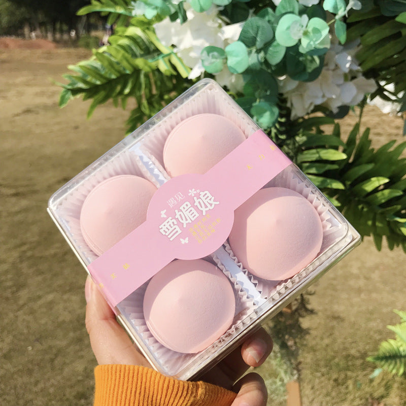 4 Pieces Of Super Soft Xue Mei Niang Beauty Makeup Egg Second Bomb Without Powder Puff Cute Steamed Bun Makeup Egg Makeup Egg Set