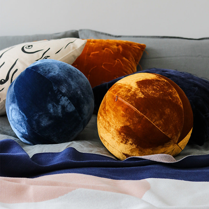 Daisyhome Homemade Velvet Spherical Soft Sculpture Pillow Pillow Nordic Style Light Luxury Bedroom Sofa Decoration