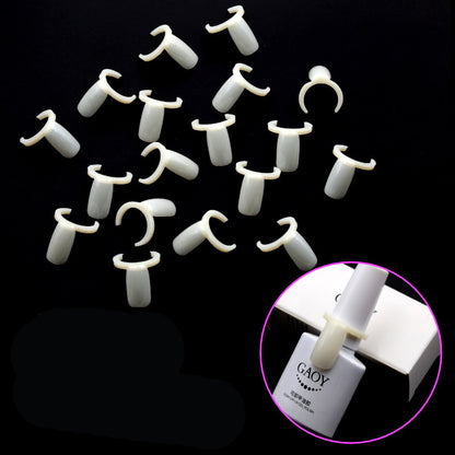 50 Pcs False Nail Tips Display Plastic Ring Nail Color Chart Polish Practice Ring Board DIY Tool