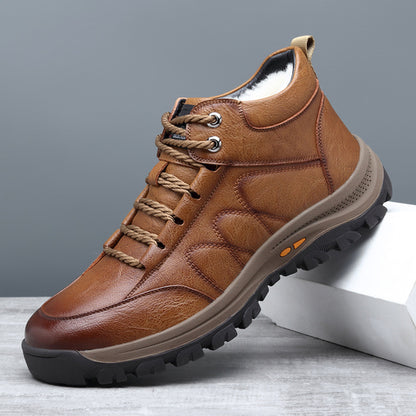 High-Top Leather Shoes Non-Slip Men's Snow Boots