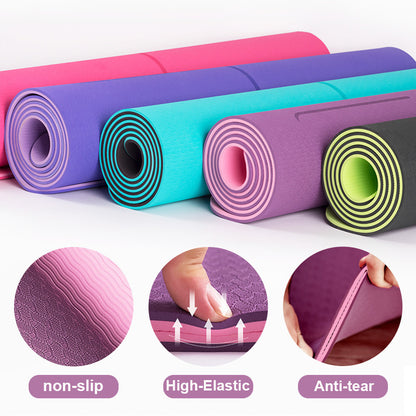 Exercise-Pad Non-Slip-Mat Position-Line Gymnastics Tpe Yoga Fitness Pilates Double-Layer