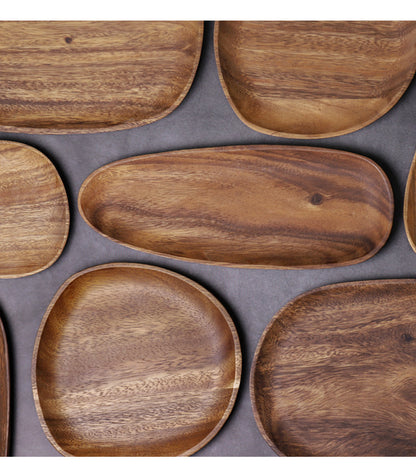 Walnut Snack Plate Plate Sushi Plate Irregular Tea Plate Fruit Plate Rectangular Tray Wooden Tea Sea