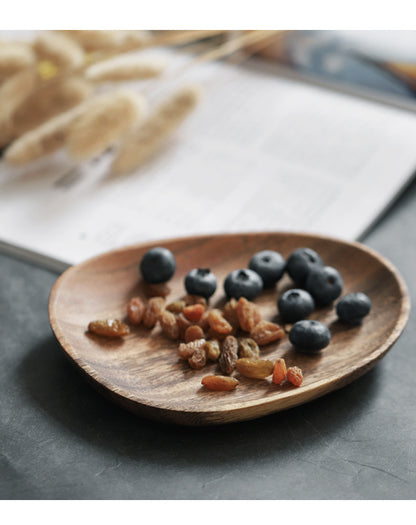 Walnut Snack Plate Plate Sushi Plate Irregular Tea Plate Fruit Plate Rectangular Tray Wooden Tea Sea