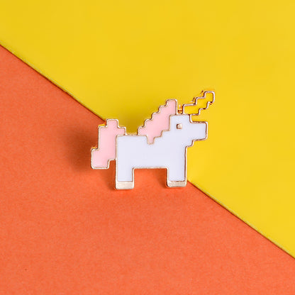 Unicorn Alloy Dripping Pony Brooch Student Shirt Mosaic Pony Animal Collar Badge