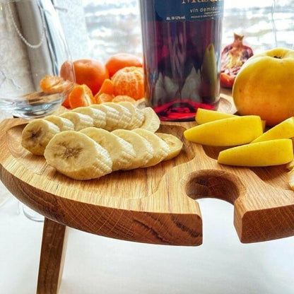 Portable Fruit Snack Wine Glass Table Foldable Small Table