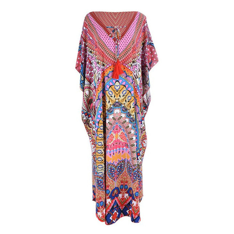 Print Robe Beach Bikini Blouse Dress