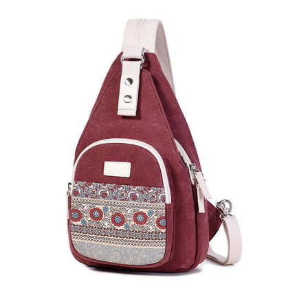 Canvas Chest Bag Unisex Leisure Bag Personality Ethnic Style