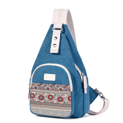 Canvas Chest Bag Unisex Leisure Bag Personality Ethnic Style