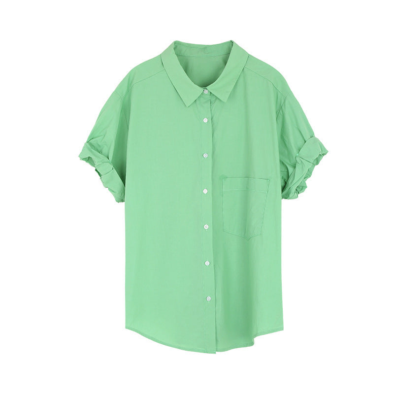 Top Women Korean Style Loose Short-sleeved Shirt