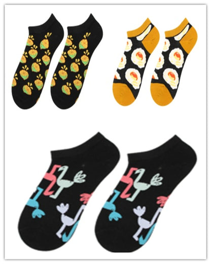 Fruit socks cartoon avocado female cotton socks