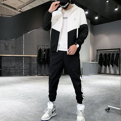 Sports Suit Men's Hooded Jacket Trousers Two-Piece Suit