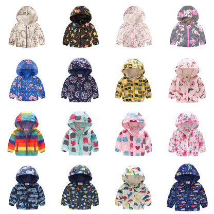 Spring And Autumn Thin Hooded Baby Cute Zipper Sweater Children's Jacket