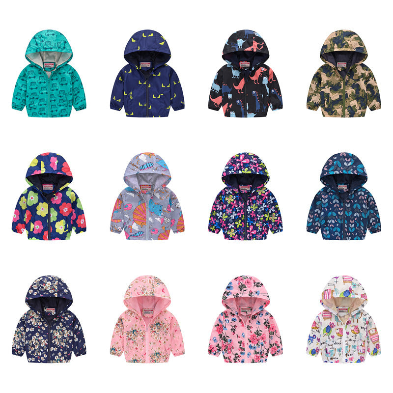 Spring And Autumn Thin Hooded Baby Cute Zipper Sweater Children's Jacket