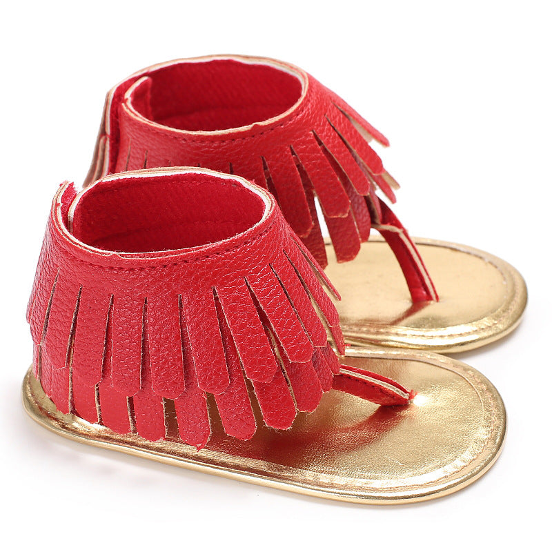 Baby Girl Toddler Shoes Multicolor Tassel Soft Sole Flip-flop Sandals Toddler Shoes