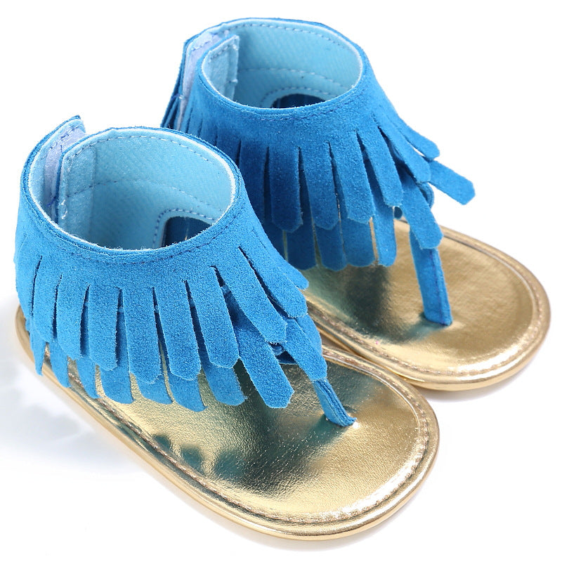 Baby Girl Toddler Shoes Multicolor Tassel Soft Sole Flip-flop Sandals Toddler Shoes