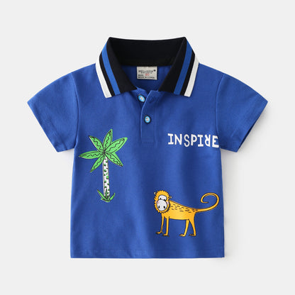 Fashion Summer Boys POLO Cotton Fabric Short Sleeves