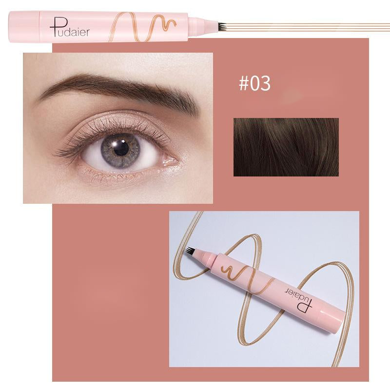 Pudaier 3D Eyebrow Pencil Waterproof Fork Tip Pen