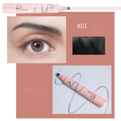 Pudaier 3D Eyebrow Pencil Waterproof Fork Tip Pen