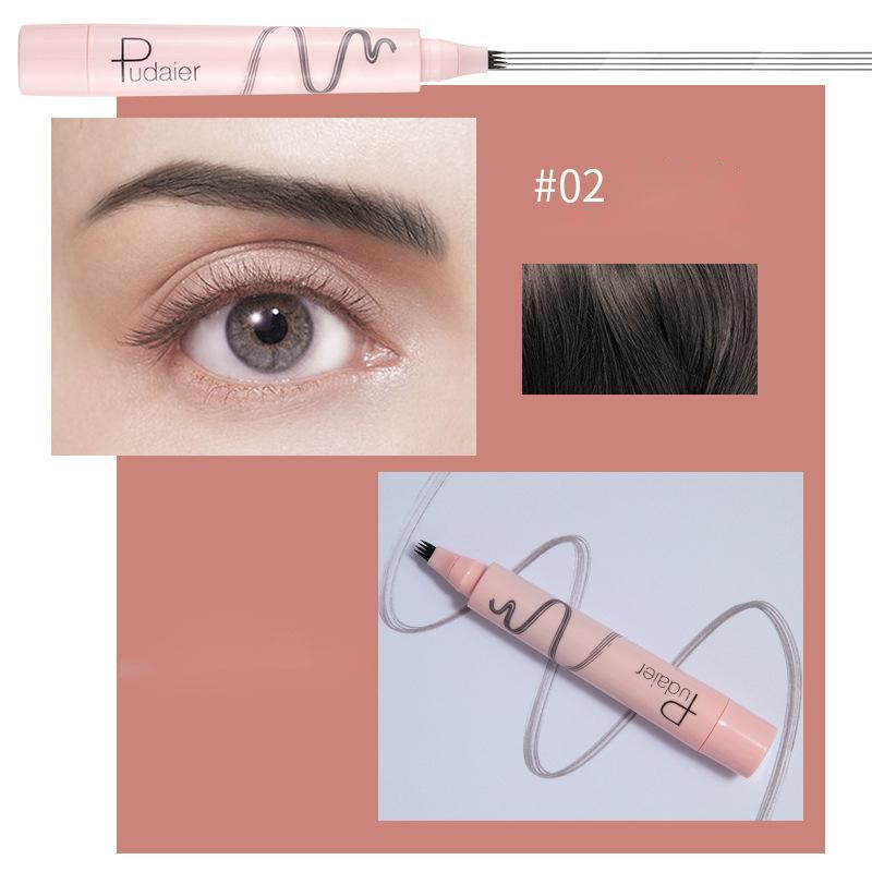 Pudaier 3D Eyebrow Pencil Waterproof Fork Tip Pen