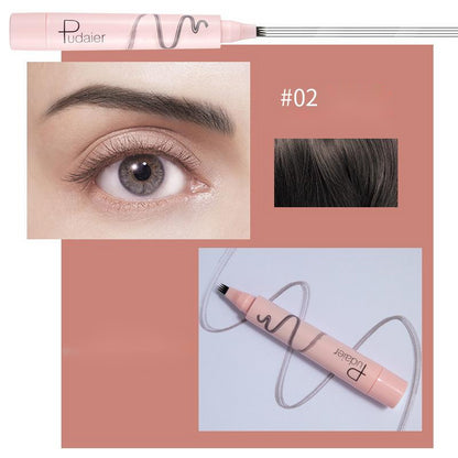 Pudaier 3D Eyebrow Pencil Waterproof Fork Tip Pen