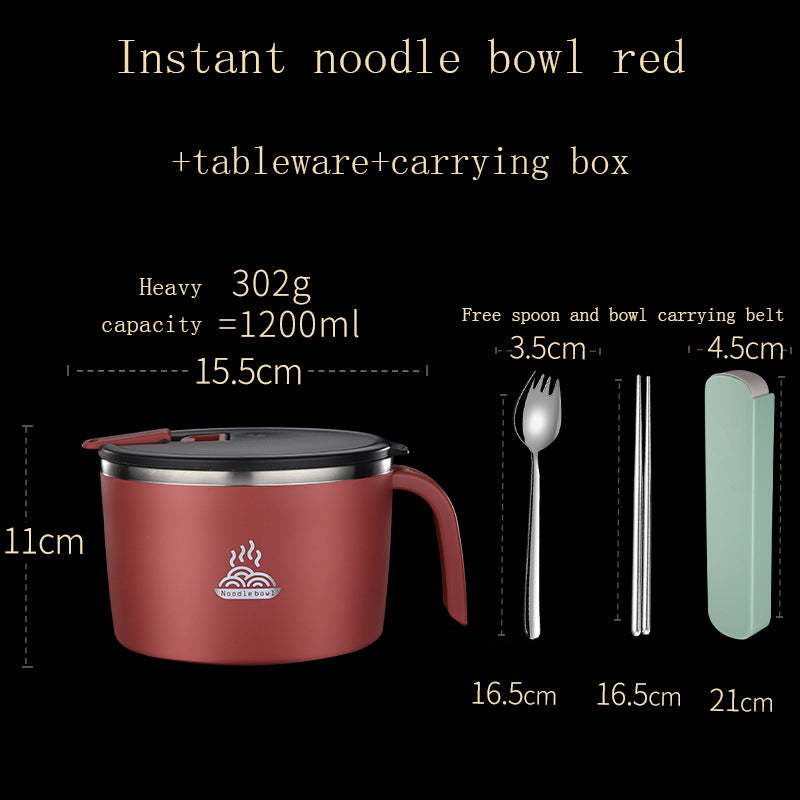 304 Student Lunch Box Stainless Steel Instant Noodle Bowl