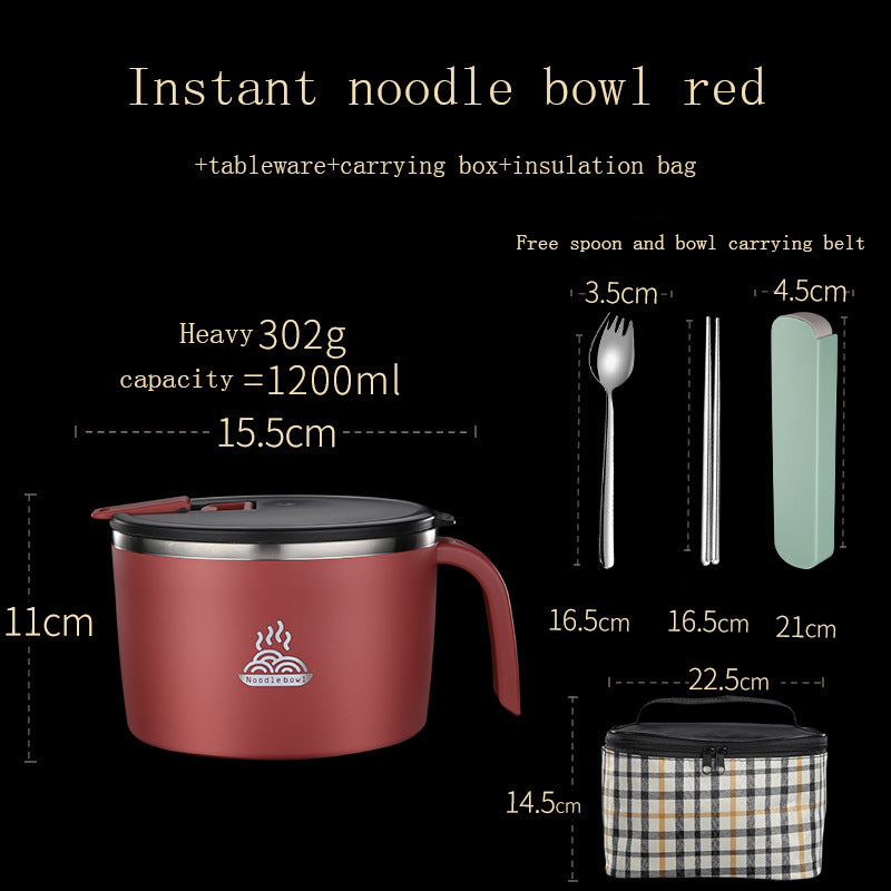 304 Student Lunch Box Stainless Steel Instant Noodle Bowl