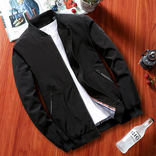 Stand-up Collar Spring And Autumn Men's Jacket