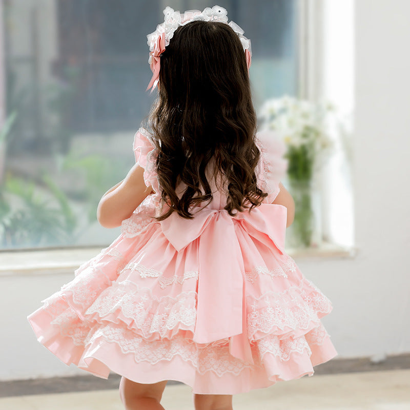 Short Sleeve Girls Princess Dress Children Dress