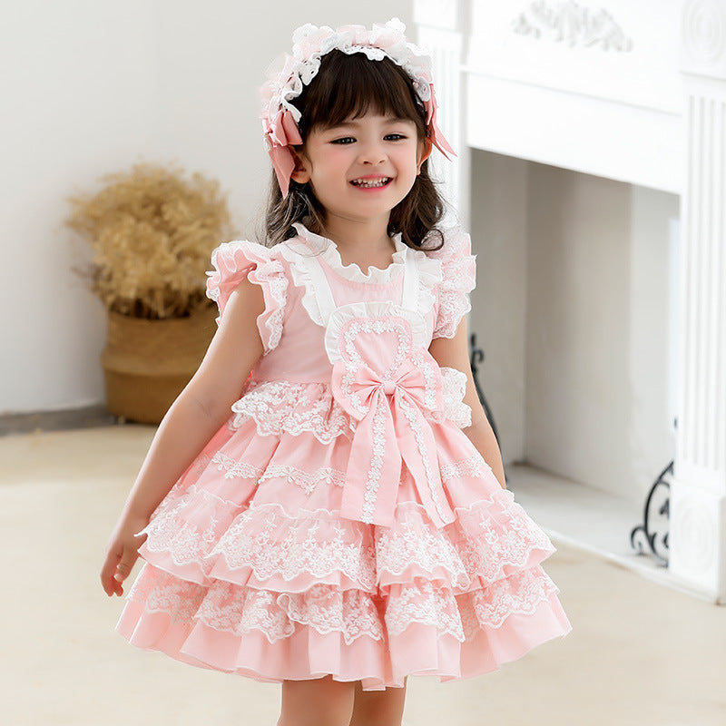 Short Sleeve Girls Princess Dress Children Dress