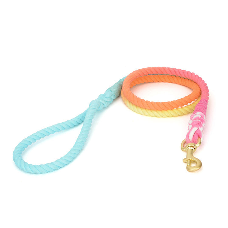 Dog Collar Traction Rope Cotton Rope Hand-knitted Single Head Traction Rope Dog Rope Pet Supplies