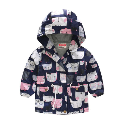 Spring And Autumn Thin Hooded Baby Cute Zipper Sweater Children's Jacket