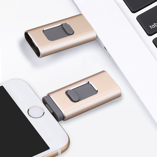 Three-in-one Small Push-pull Metal USB Flash Drive