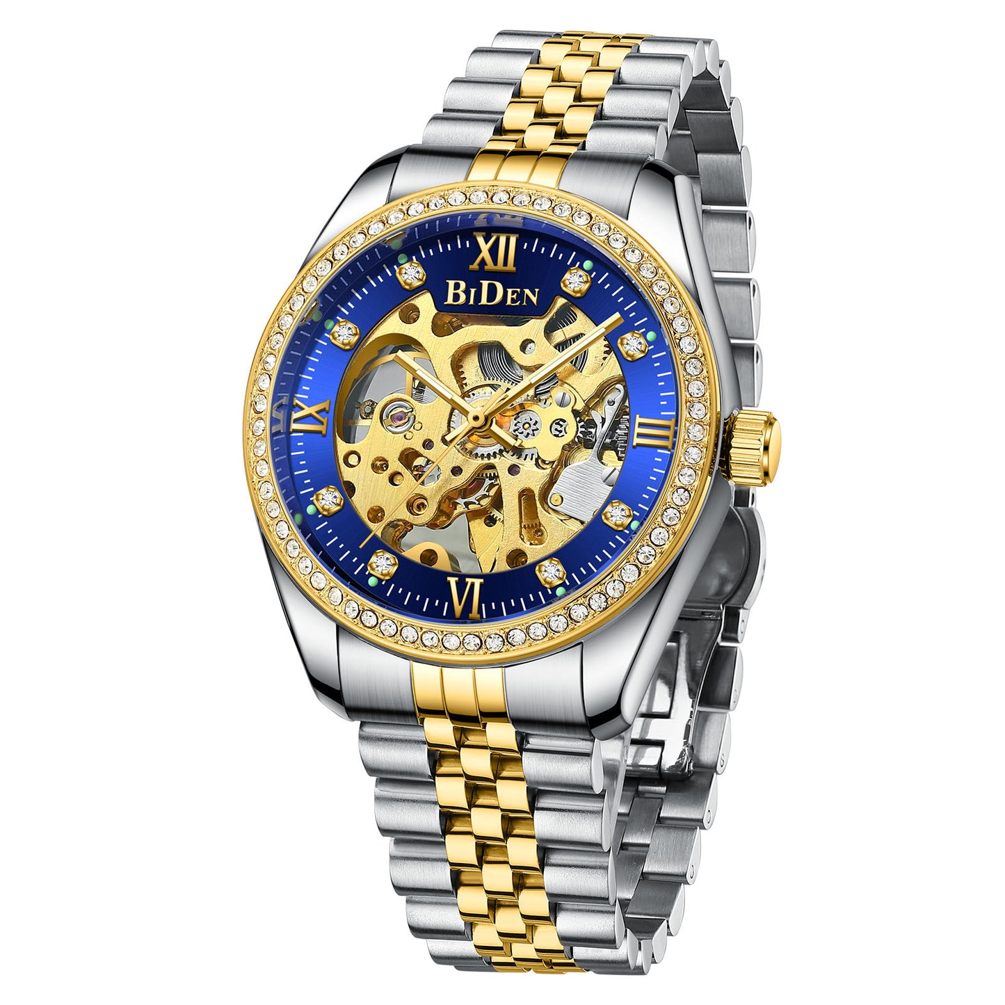 Fashion Solid Steel Band Diamond Watch