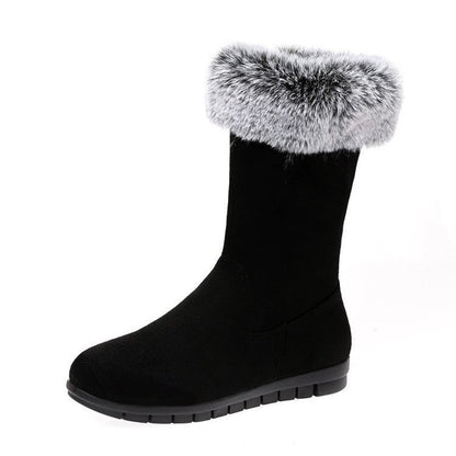 Women's snow boots suede low heel casual women's shoes