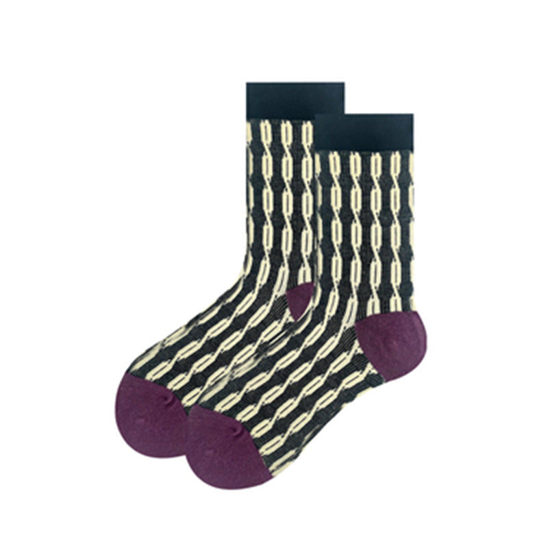 Socks Women's Contrast Color Twist Three-dimensional Relief