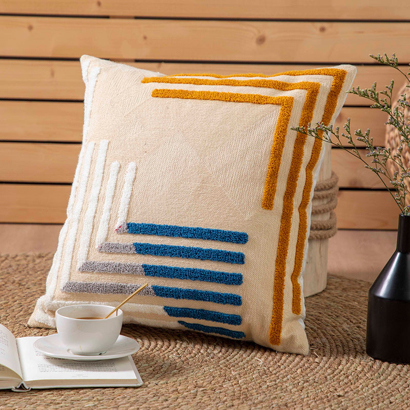 Cotton canvas towel embroidered pillowcase