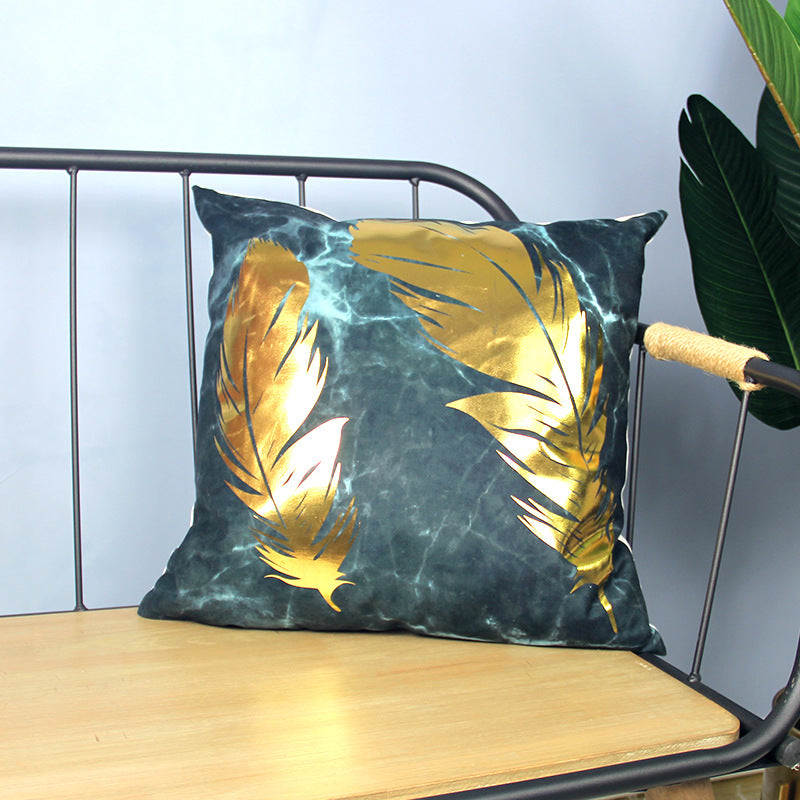 Marble Pattern Bronzing Pillowcase Cushion Cover