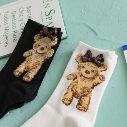 Autumn and winter new Japanese bear socks