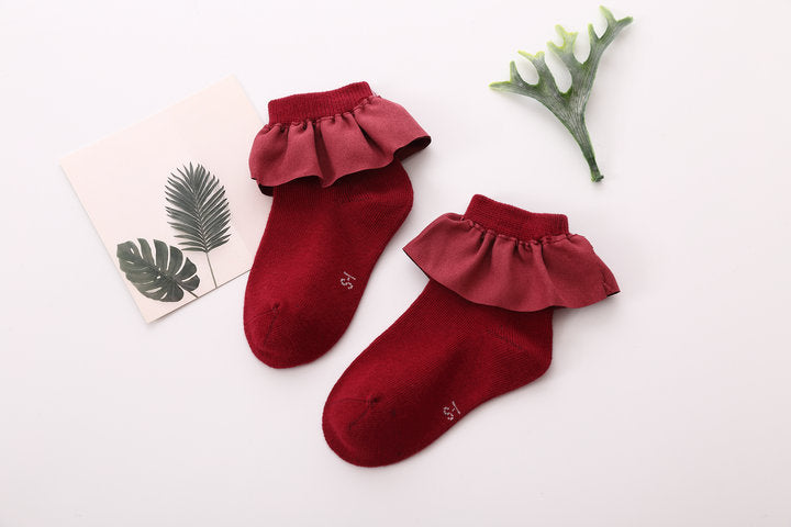 Lovely Ruffles Knitted Socks