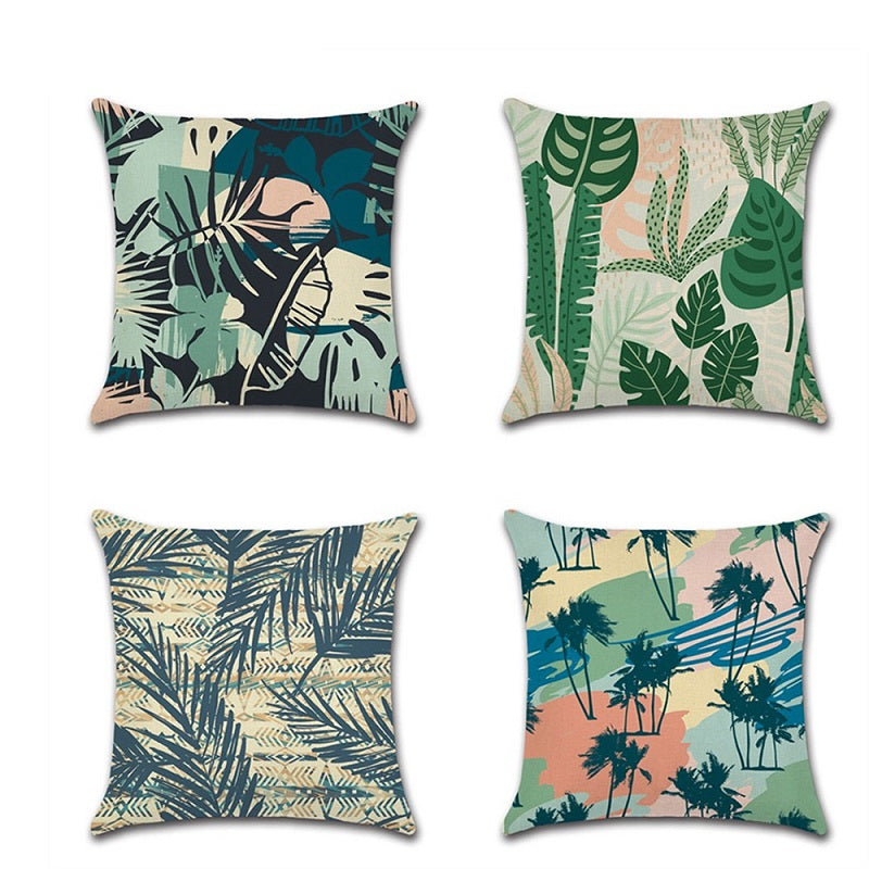 Tropical plant abstract pillowcase